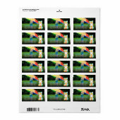 ファジーモダンカラードット1st誕生日パーティー写真 ラベル (フルシート)