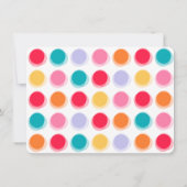 ファジーモダンカラードット1st誕生日パーティー写真 招待状 (裏面)