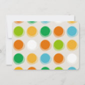 ファジーモダンカラードット1st誕生日パーティー写真 招待状 (裏面)