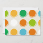 ファジーモダンカラードット1st誕生日パーティー写真 招待状 (裏面)