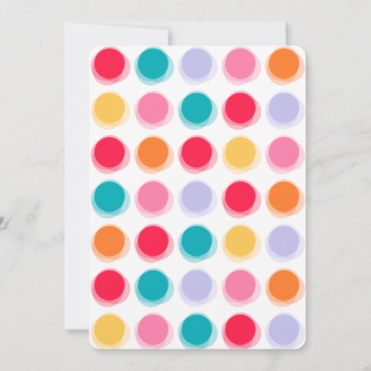 ファジーモダンカラー点2nd誕生日パーティー写真 招待状 (裏面)