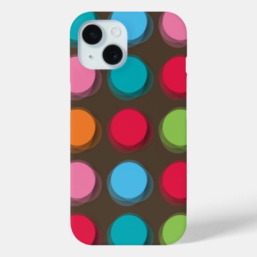 ファジー色ドット赤ブルーピンク緑のおもしろいパターン Case-Mate iPhoneケース (裏面)