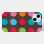 ファジー色ドット赤ブルーピンク緑のおもしろいパターン Case-Mate iPhoneケース (裏面 (横))