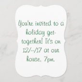 ファジー雪だるま 招待状 (裏面)