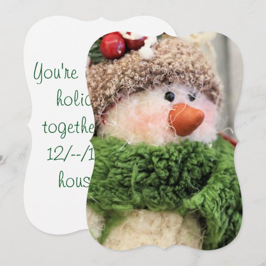 ファジー雪だるま 招待状 (正面/裏面)