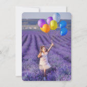 ファジー カラフル キュート ドット 女の子 誕生日 招待状 (裏面)