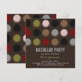 ファジー カラー ディスコ ドット独身パーティーの招待状 招待状 (正面/裏面)