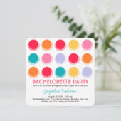 ファジー カラー ディスコ ドット ブライズメイド パーティー インビテ 招待状 (スタンド正面)