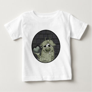 ファジー・グリーン・モンスター(ハート) ベビーTシャツ