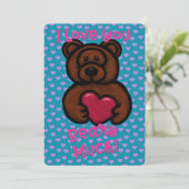 ファジー テディベア バレンタイン シーズンカード (スタンド正面)