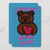 ファジー テディベア バレンタイン シーズンカード (正面/裏面)