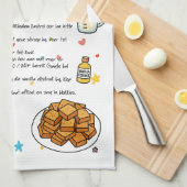 ファジ伝統的ー図解入りの、写真付きのレシピ キッチンタオル (四つ折り)