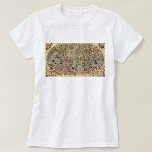 ファジ表現®旧地図#2女性 Tシャツ (デザイン正面)