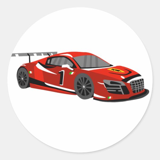 ファストカーマンガ|極端なレース|背景色の選択 ラウンドシール (正面)