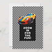 ファストカーレース誕生日 招待状 (裏面)