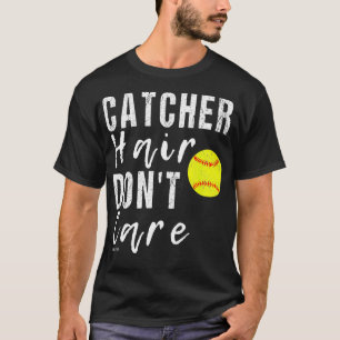 ファストピッチソフトボおもしろいールキャッチャー毛 Tシャツ