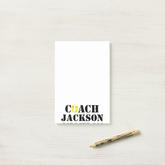 ファストピッチソフトボールカスタムコーチ名スポーツオフィス ポストイット (デスク上)