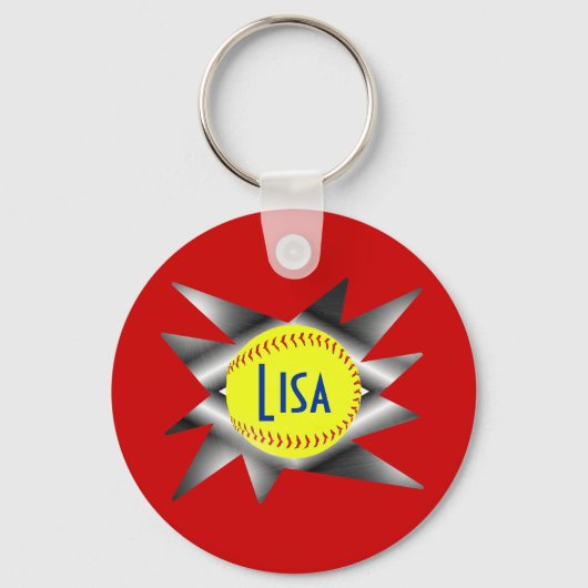 ファストピッチソフトボールキーチェーン キーホルダー (正面)