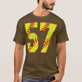 ファストピッチソフトボールNumber 57 57ソフトボールジャージーU Tシャツ