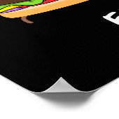 ファストフードおもしろいバーガーとフライスパン ポスター (角)