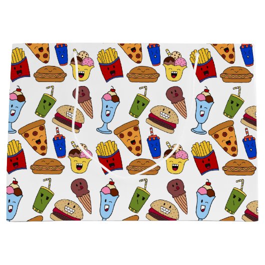 ファストフードおもしろい抱き枕 ラージペーパーバッグ (正面)