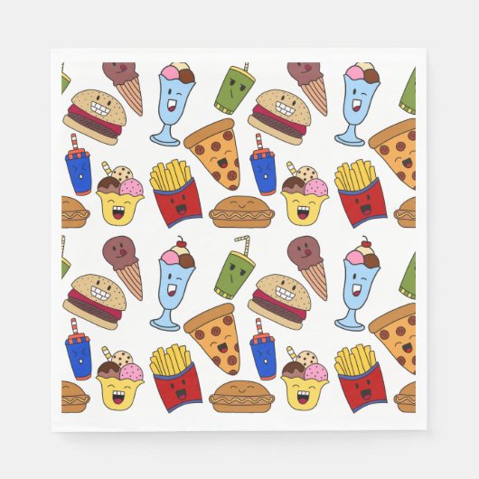 ファストフードおもしろい紙ニンプキン スタンダードランチョンナプキン (正面)