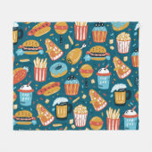 ファストフードのアイコン:ヴィンテージのドードル フリースブランケット (正面(横))