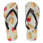 ファストフードのパターン2 ビーチサンダル (フットベッド)