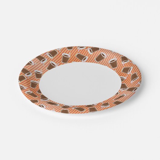 ファストフードのパターン2 ペーパープレート (アングル)