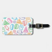 ファストフードのパターン ラゲッジタグ (正面横)