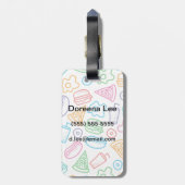 ファストフードのパターン ラゲッジタグ (裏面縦)