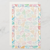 ファストフードのパターン 便箋 (正面/裏面)