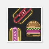 ファストフードのホットドッグとハンバーガー スタンダードカクテルナプキン (正面)