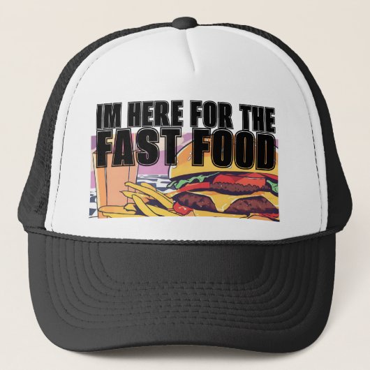 ファストフードの為にここへ来た キャップ (正面)