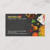 ファストフードの黒い背景 名刺 (裏面)