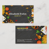 ファストフードの黒い背景 名刺 (正面/裏面)