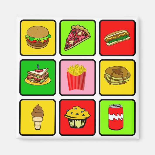 ファストフードジャンキー磁石 マグネット (正面)