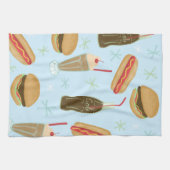 ファストフードソーダ噴水ジャンクフードブルー キッチンタオル (横)