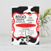 ファストフードチキンカウカモープリント誕生日ベビー 招待状 (スタンド正面)