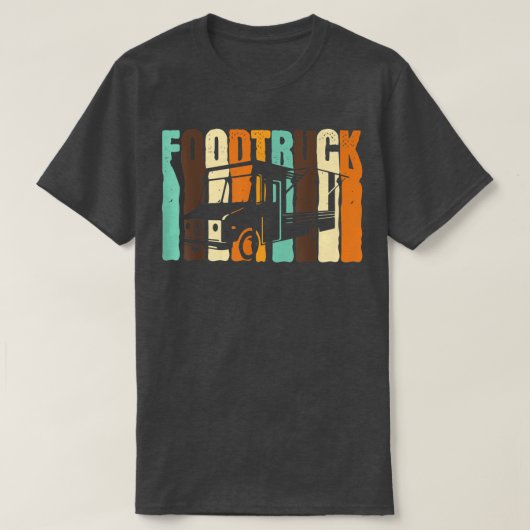 ファストフードトラック運転手レトロバーガー通り食品 Tシャツ (デザイン正面)