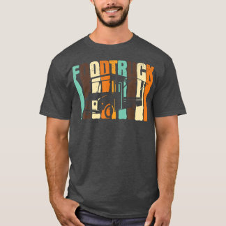 ファストフードトラック運転手レトロバーガー通り食品 Tシャツ