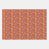 ファストフードハンバーガーがホットドッグスソダスをフライ ラッピングペーパーシート (正面3)