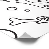 ファストフードハンバーグフライホットドッグチキンパターン ポスター (角)