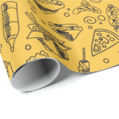 ファストフードハンバーグフライホットドッグチキンパターン ラッピングペーパー (ロールコーナー)