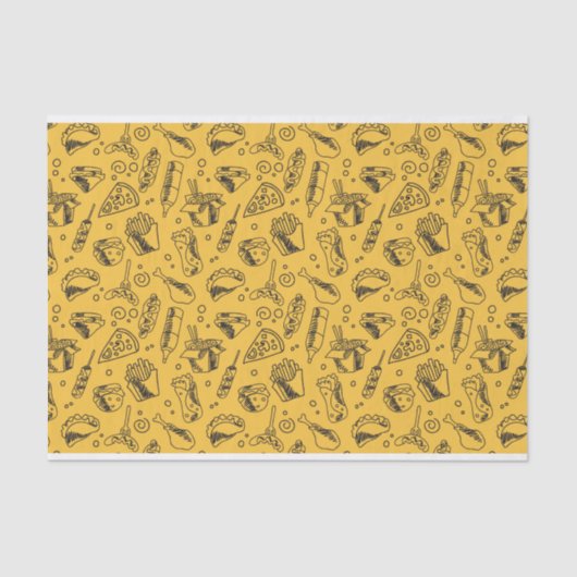 ファストフードハンバーグフライホットドッグチキンパターン 薄葉紙 (正面)