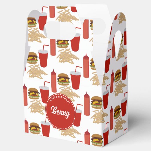 ファストフードバーガーのフライスパターン誕生日 フェイバーボックス (オープン)