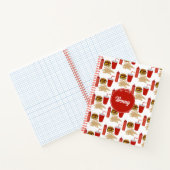 ファストフードバーガーのフライドパターンモノグラム ノートブック (内部)