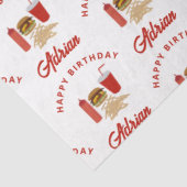 ファストフードバーガーのフライドパターン誕生日名 薄葉紙 (詳細)