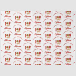 ファストフードバーガーのフライドパターン誕生日名 薄葉紙