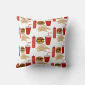 ファストフードバーガーのフライドパターン クッション (裏面)